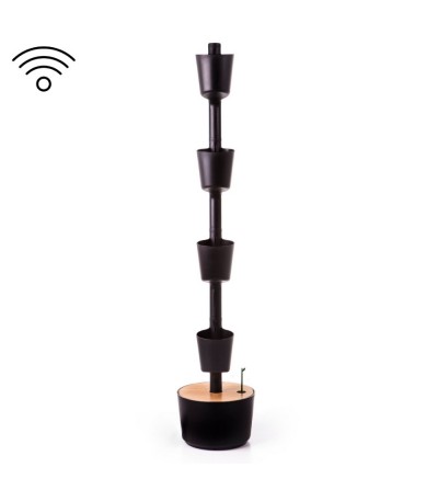 Jardinière verticale noire 100 % recyclé à arrosage automatique Wifi