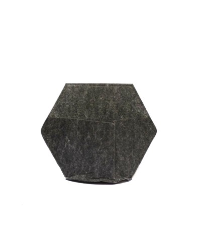 Cache-pot en tissu gris