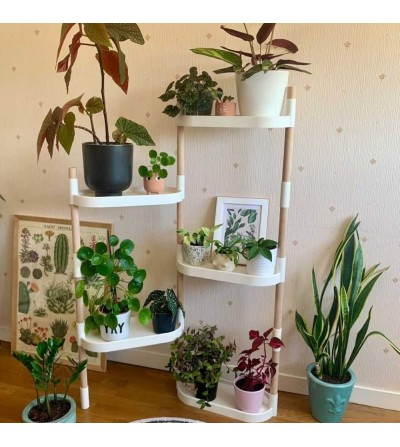 soporte vertical con plantas temporada