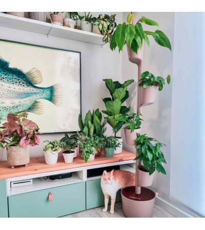 jardinière verticale écorce de pin avec 4 pots