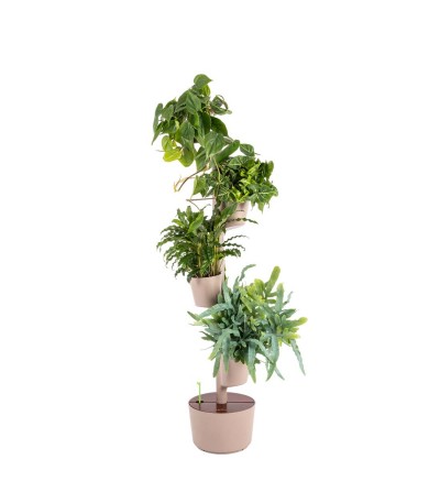 jardinière verticale écorce de pin avec 4 pots