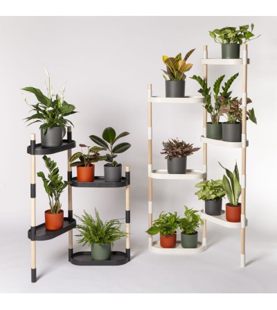 Étagère à plantes Rosenholm 6 étagères 78,5 x 56 x 20 cm noir effet bois  [en.casa]