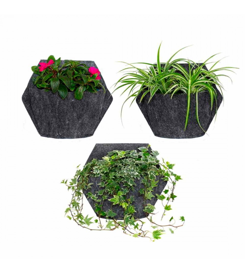 Set 6 Vasi Da Fiori Da Parete Stile Veneziano In Plastica Taupe - WHITEFURZE