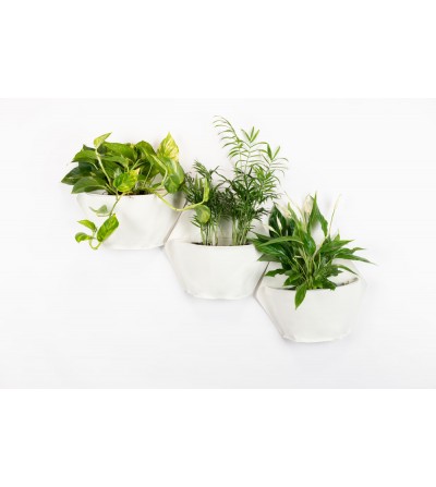 Textil cover wall planters white