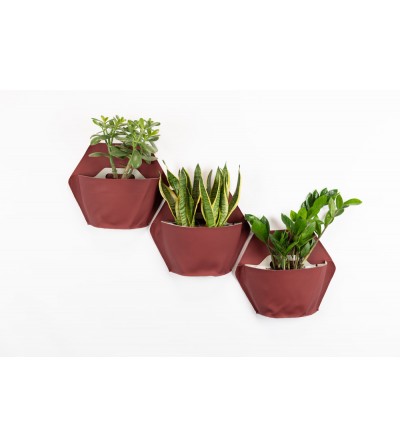 Textil cover wall planters red