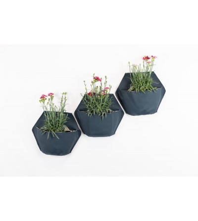 Textil cover wall planters blue