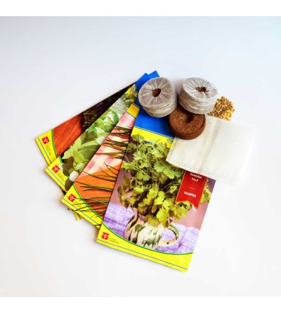 Samen-Set mit Kräutern für den städtischen Gemüsegarten
