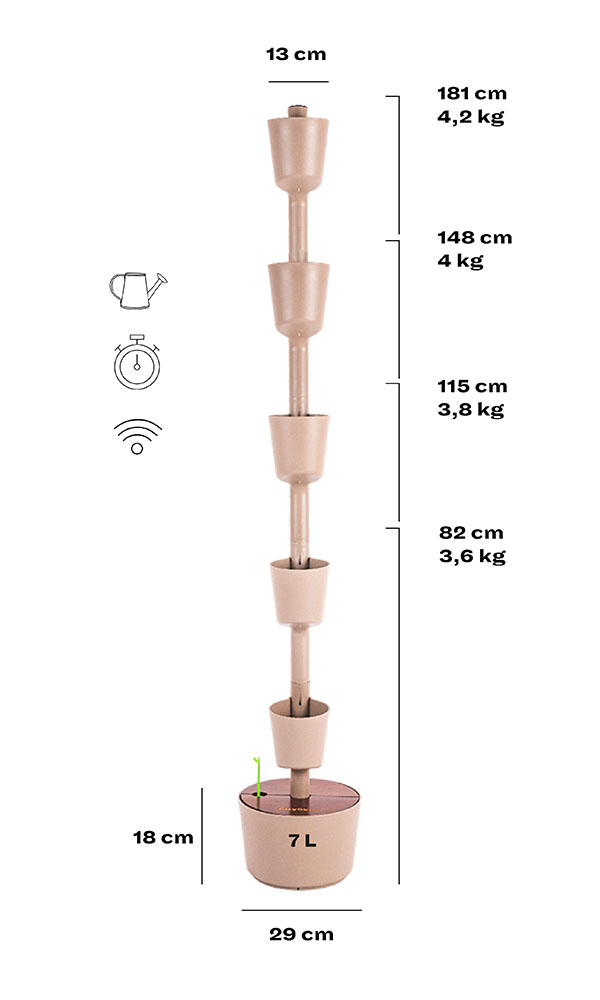 features vertical planter