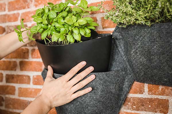 textile cover for wall planters